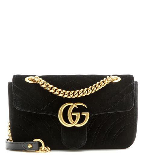 gucci marmont velvet black|gucci marmont mini bag black.